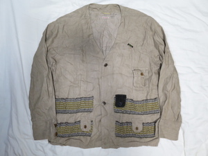 KAPITAL キャピタル リネン ジャケット 3 サイズ L エンジニア ハンティング ワーク ノーカラー 麻 日本製