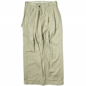 BLACK＆BLUE ブラックアンドブルー TWO TUCK CHINO WIDE TROUSERS 2タックワイドチノトラウザーズ 117P09 30 BEIGE ラップ パンツ g10920