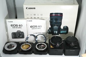 美品 5168ショット Canon デジタル一眼レフカメラ EOS 6D レンズキット EF24-105mm F4L IS USM 主要マウントアダプター各種、スピードライ