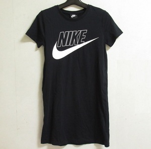 NIKE ガールズ ワンピース 黒 ブラック 160 ナイキ 子供 Tシャツ ワンピ ビッグスウッシュ ロゴ CU8375-010