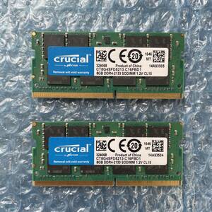 crucial 8GB×2枚 計16GB DDR4-2133 1.2V CL15 中古 ノートPC用 メモリ 【NM-311】