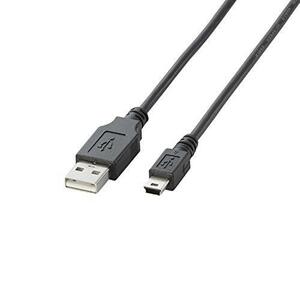 エレコム USBケーブル miniB USB2.0 (USB A オス to miniB オス) ノーマル 2m ブラック U