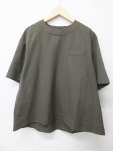 sacai サカイ 21-02459M 21SS ショルダージップ ス―チング POシャツ　美品