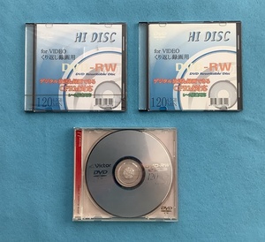 HI DISC/ハイディスク＋Victor/ビクター HI DISC DVD-RW for Video(CP RM対応)2枚 Victor DVD-RW for Video(CP RM対応)1枚【ジャンク】