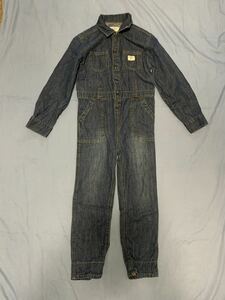 古着 OSHKOSH オシュコシュ つなぎ オールインワン デニム 長袖オールインワン 120cm TORA KIDS キッズ 子供 男の子 ボーイズ ネイビー