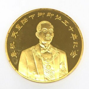 K24 純金 1975年 奉祝 天皇陛下御在位五十年記念 メダル 総重量77.7ｇ【CCAN6020】