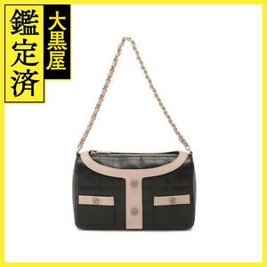 CHANEL 　シャネル 　ショルダーバッグ　ガールシャネル　ブラック・ベージュ・ピンク　GP金具　カーフ　70＊＊＊＊＊【472】HA