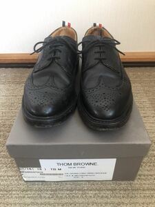 THOM BROWNE【トムブラウン】 MFD002AP5210 トリコロール ウイングチップレザーシューズ サイズ8 ブラック