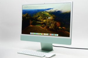 [中古]Apple iMac 24インチ 4.5K Retinaディスプレイモデル M1(8コアCPU/7コアGPU) 256GB グリーン MJV83J/A