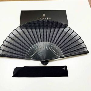 送料140円〜 新品箱付 ランバン LANVAN 扇子 ケース付 7B