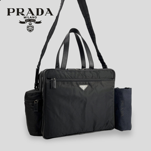 ■PRADA プラダ■ビック三角ロゴ 2WAY ショルダー ビジネスバッグ 出張・旅行 ブリーフケース