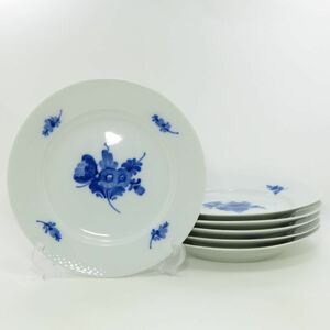 ロイヤルコペンハーゲン プレート■ブルーフラワー プレイン ディナープレート Royal Copenhagen 大皿 25.5cm 洋食器 6枚セット 1級品 1