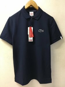 ◆国内正規 LACOSTE LIVE ラコステ 新品タグ付 PH8391L ストレッチ ロゴ刺繍 鹿の子 ポロシャツ ネイビー サイズS