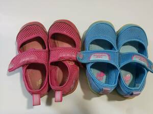 ニューバランス 14㎝ メッシュ シューズ ピンク+水色 2足 靴
