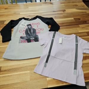 100cm 女の子　　裏起毛トレーナーとTシャツのセット　　まとめ売り　子供服