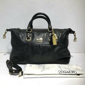 コーチ COACH レザー マディソン サブリナ 2way ショルダー ハンドバッグ 12949 ブラック×ゴールド