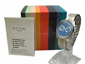 極美品 PAUL SMITH ポールスミス 腕時計 デイト メンズ ファイナルアイズ クロノグラフ 文字盤ブルー クォーツ 本体 ブランド ファッション