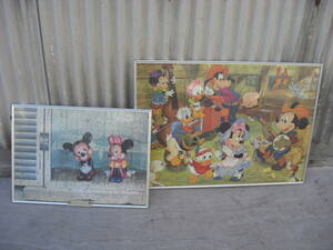 Qn554 Disney ディズニー ミッキー ミニー ジグソーパズル 完成品 大:縦61.5cm 横85.5cm 小:縦45.5cm 2つまとめて 160サイズ