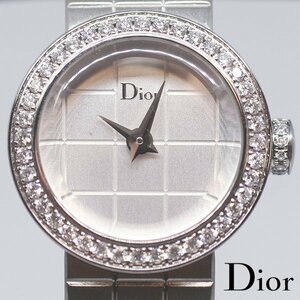 美品 ディオール CD040111M001 LA D DE DIOR ラ ディ ドゥ ダイヤモンド レディース クオーツ 腕時計 【323465】