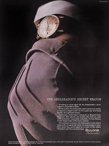 稀少・時計広告！1965年ブローバ 時計広告/Bulova Ambassador Watch/H