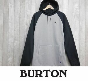 【新品:SALE】24 BURTON CROWN WEATHERPROOF PULLOVER FLEECE - Lサイズ - Gray Heather/True Black 正規品 撥水 パーカー スノーボード