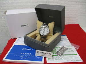 H【1278】 箱付 稼働品 ★ SEIKO ソーラー 7B52-0AK0 腕時計 ★ セイコー スピリット チタニウム 電波 時計 中古品
