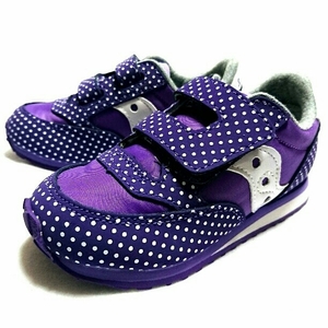 未使用/Saucony/GIRL BABY JAZZ/サッカニー/ベビージャズ/本革×合繊/スポーツシューズ/6M=13.0cm/purple