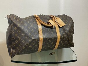 ★綺麗！【Louis Vuitton ルイヴィトン M41416 キーポル バンドリエール 50 モノグラム ボストンバッグ カデナ パドロック 旅行鞄】NA00361