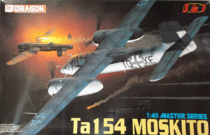 ドラゴン/1/48/ドイツ空軍フォッケウルフTa-154モスキート双発夜間戦闘機/未組立品/エッチングパーツ付