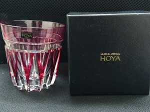 即決！ ホヤ(HOYA)最高級(MUSEUM CRYSTAL)クリスタルグラス「色被切子ロックグラス」②(新品)