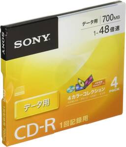 ソニー データ用CD-R 1-48倍速 10mmケース 4枚 4CDQ80GX