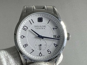 60507 腕時計 スイスミリタリーハノワ SWISS MILITARY HANOWA 6-5218 文字盤白 稼働品 カレンダーに難有