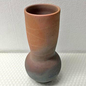 送料無料 ◆ 工芸品 陶磁器 ◆ 丹波焼 市野年成 ◆ 南蛮 花入 直径120×高さ240ｍm ◆ 花瓶 延年窯