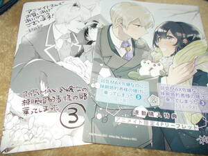 2枚★アニメイト特典ビジュアルボード　4Pリーフレット　弱気MAX令嬢なのに、辣腕婚約者様の賭けに乗ってしまった　３　連動特典