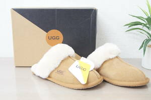 【未使用/開封済】 UGG アグ スリッパ 38 Chestnut サンダル ルームシューズ 7J809