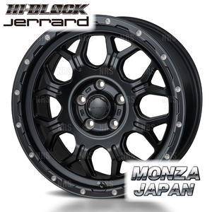 MONZA モンツァ HI-BLOCK JERRARD ジェラード(4本セット) 5.5J x 16 インセット+22 PCD139.7 5穴 Sブラック/ミーリング (JERRARD-551622-4S