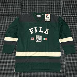 90s・FILA『フィラ』ビンテージ ・７分丈・ Tシャツ イタリア アメリカ国旗