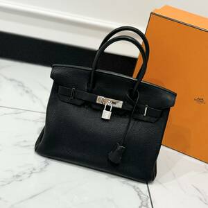 32593 美品 HERMES エルメス バーキン30 トゴ ブラック