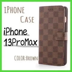 スマホケース iPhone13promax ケース 手帳型 茶色 送料無料