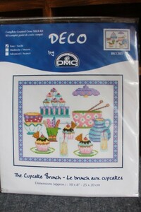 DMC　DECO　カップケーキブランチ　クロスステッチ　ハンドメイドキット　the cupcake brunch　刺繍