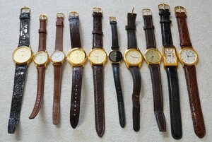 F752 ゴールドカラー 腕時計 10点セット メンズ レディース アクセサリー クォーツ 大量 まとめて おまとめ まとめ売り 不動品