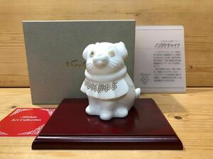 ◆新品◆ノリタケ/ボーンチャイナ/戌年/置物/1点◆木台付/犬置物◆未使用/当店展示品/定価から値下げ◆