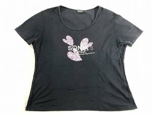 SONIA RYKIEL ソニアリキエル 半袖 Tシャツ 46 XL 黒 中古