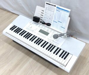 キーボード LK-211 カシオ 動作OK CASIO 光ナビゲーション 白 ホワイト 94×27.5×43cm 鍵盤楽器 マイク アダプター 説明書 中古