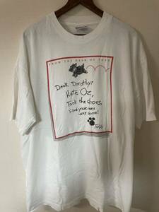 90s オズの魔法使い　Tシャツ USA製 xl キャラクター　アニマル　ビンテージ　オールド　アメリカ製　動物　古着　メッセージ