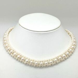 ［淡水パールネックレス］m 約47.7g 約42.5cm pearl jewelry necklace ジュエリー accessory アクセサリー 925 DA0/DA0