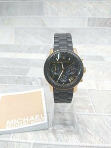 ◇ ◎ MICHAEL KORS マイケルコース クロノグラフ MK-5191 腕時計 表記なし ブラック ゴールド レディース P