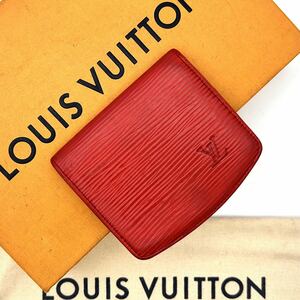 ★正規品★【A425】Louis Vuitton ルイヴィトン エピ キュベット スプール 二つ折り コインケース レッド系 M63707/LO0991
