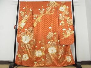 平和屋-こころ店■豪華振袖　駒刺繍　枝梅文　金彩　着丈163cm　裄丈66cm　正絹　逸品　1B-wt1907