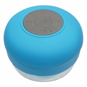 防水 Bluetooth対応 ワイヤレス スピーカー USB充電 ブルー/青 無線 スマホ 軽量 小型スピーカー マイク内蔵 海 プール